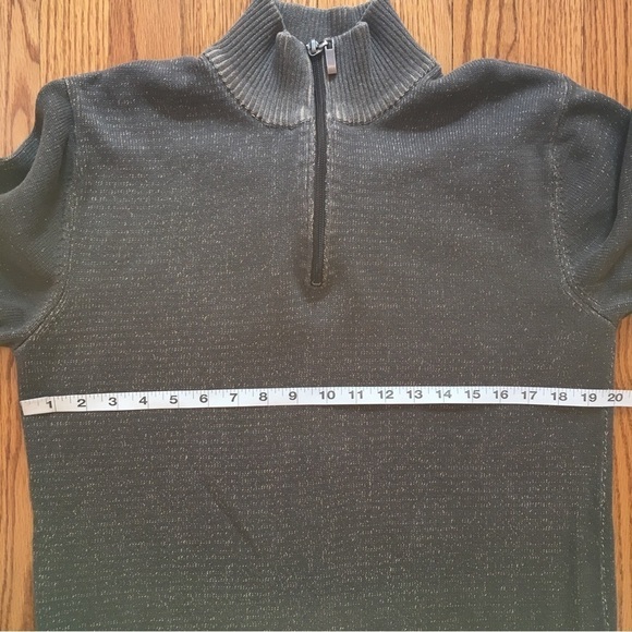 Structure Mens Pull Over Half Zip Grey Brown Sweater - Picture 10 of 15